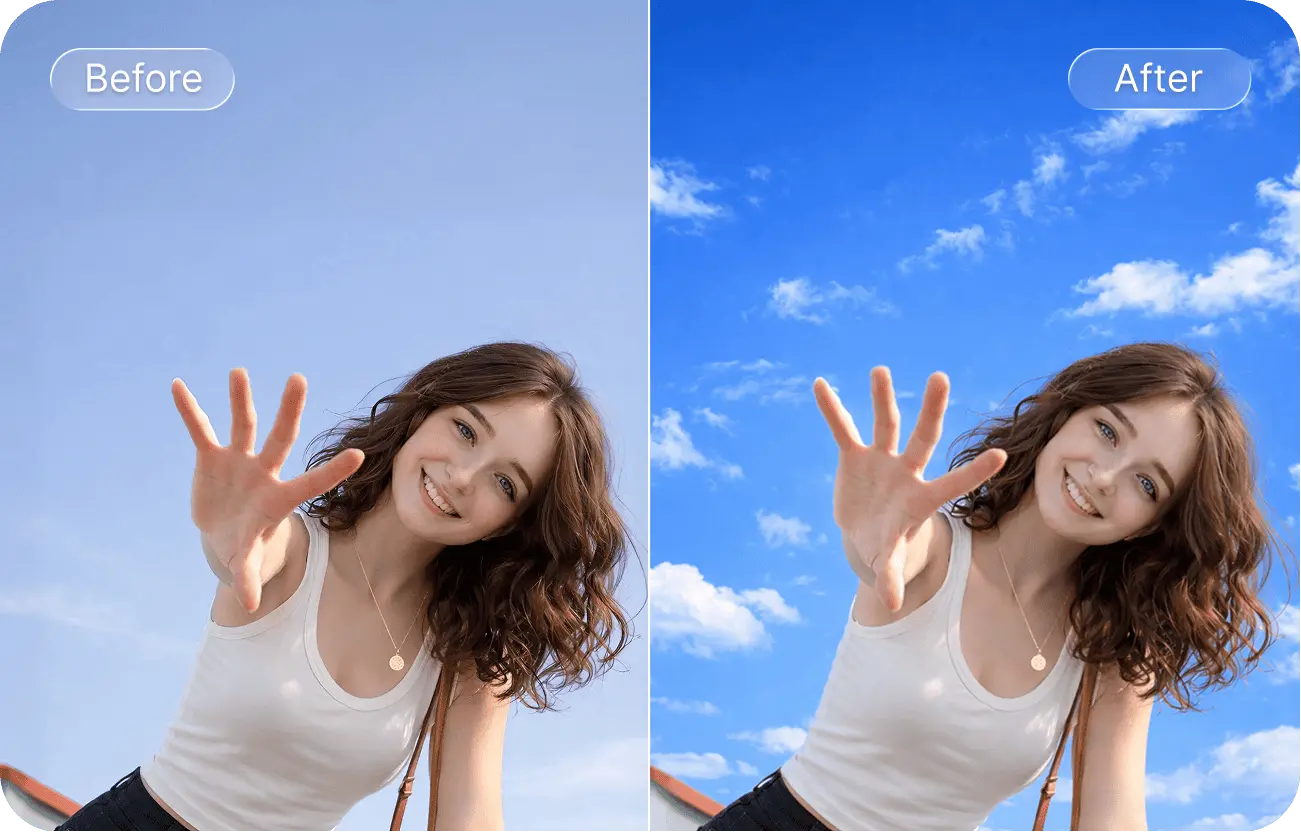 Background replacement and sky editing